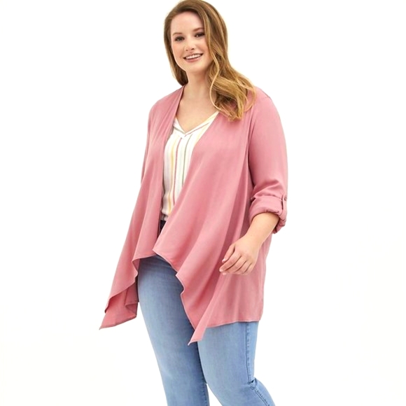 ♥️NWT VINTAGE TORRID VALENTINES DAY CARDIGAN SWEATER ROSE DRAPED FRONT KIMONO - Picture 6 of 11